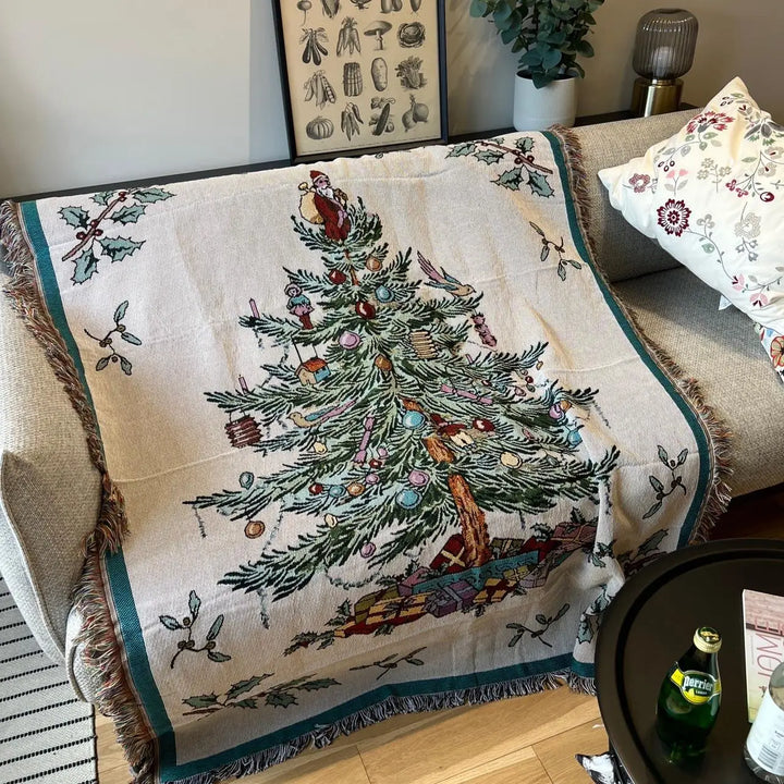New Years Gifts Blanket Nutcracker Christmas Tree