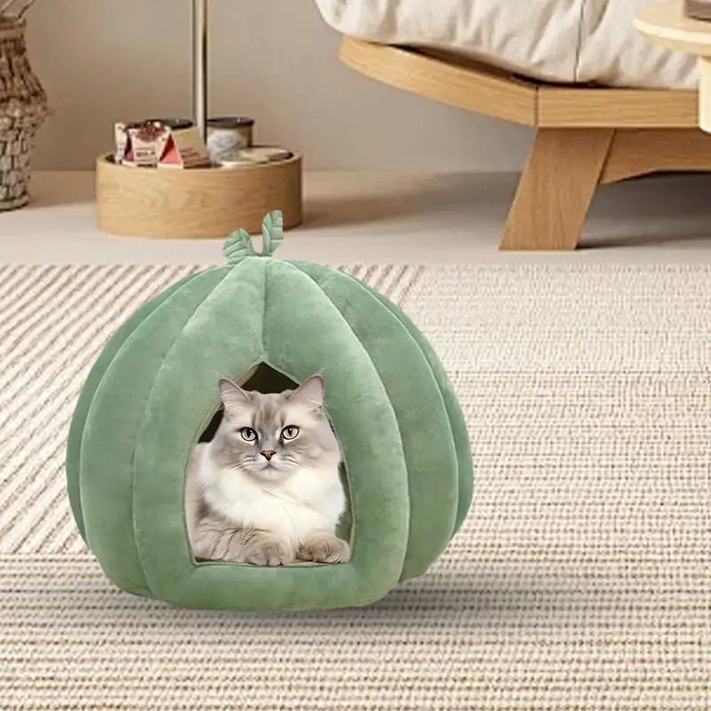Thickened Pumpkin Cat House for Winter