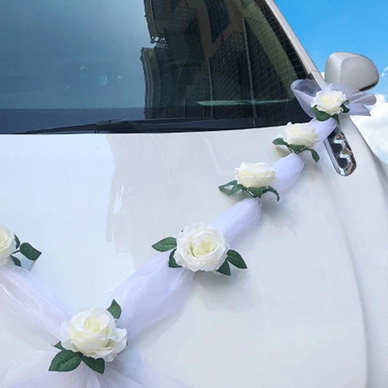 Wedding car decoration, front flower, wedding scene