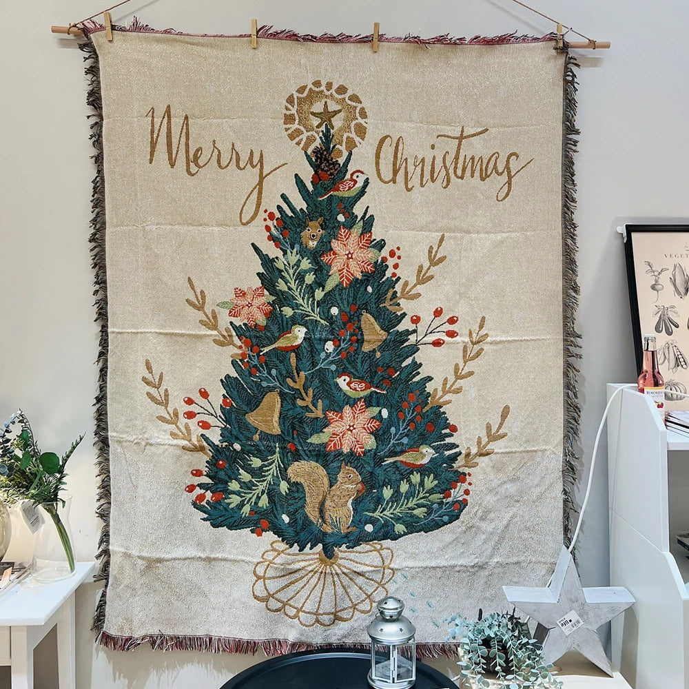 New Years Gifts Blanket Nutcracker Christmas Tree
