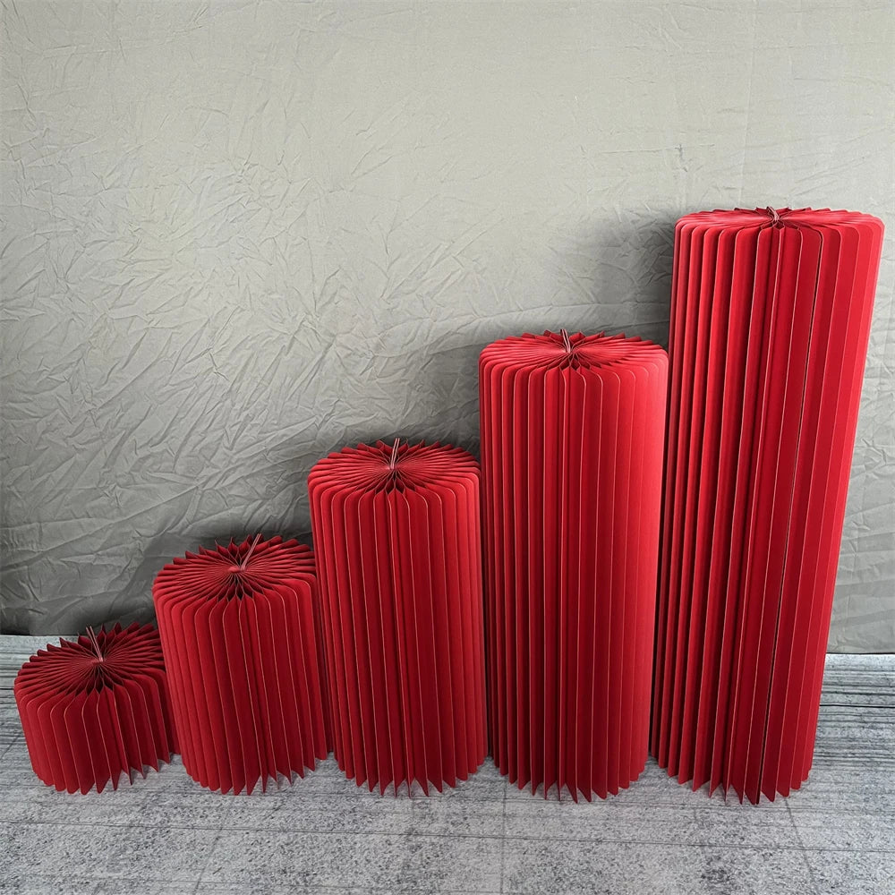 Cylindrical Paper Folding Wedding Flower Road Ornament