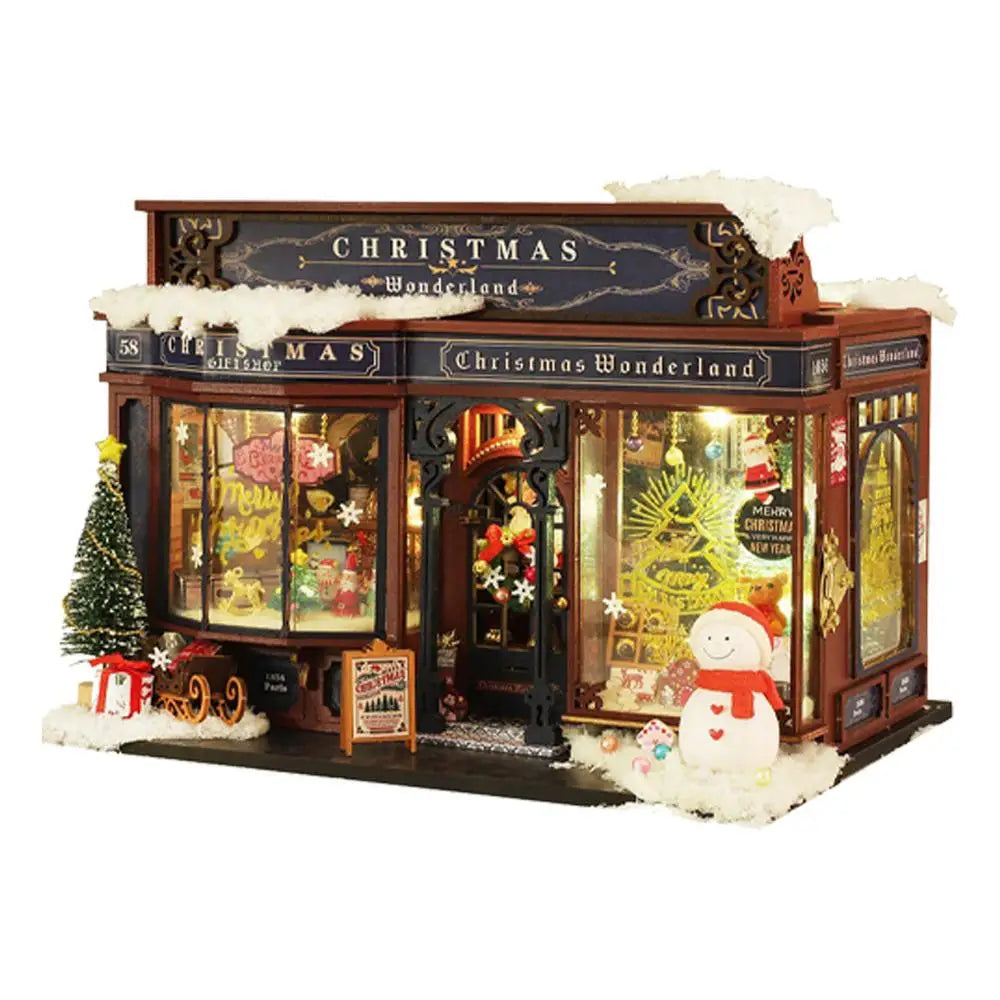 Christmas Dollhouse Kit with Furniture & Tree