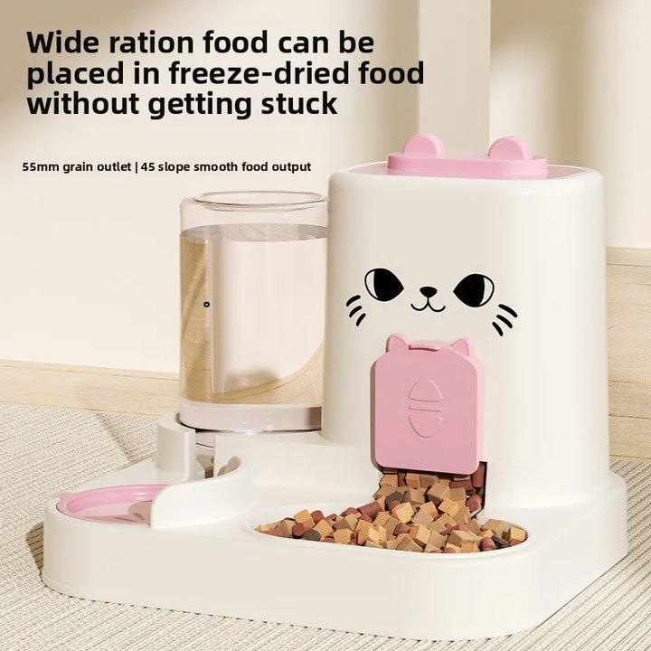 Cat feeder, water and food integrated feeder, feeding