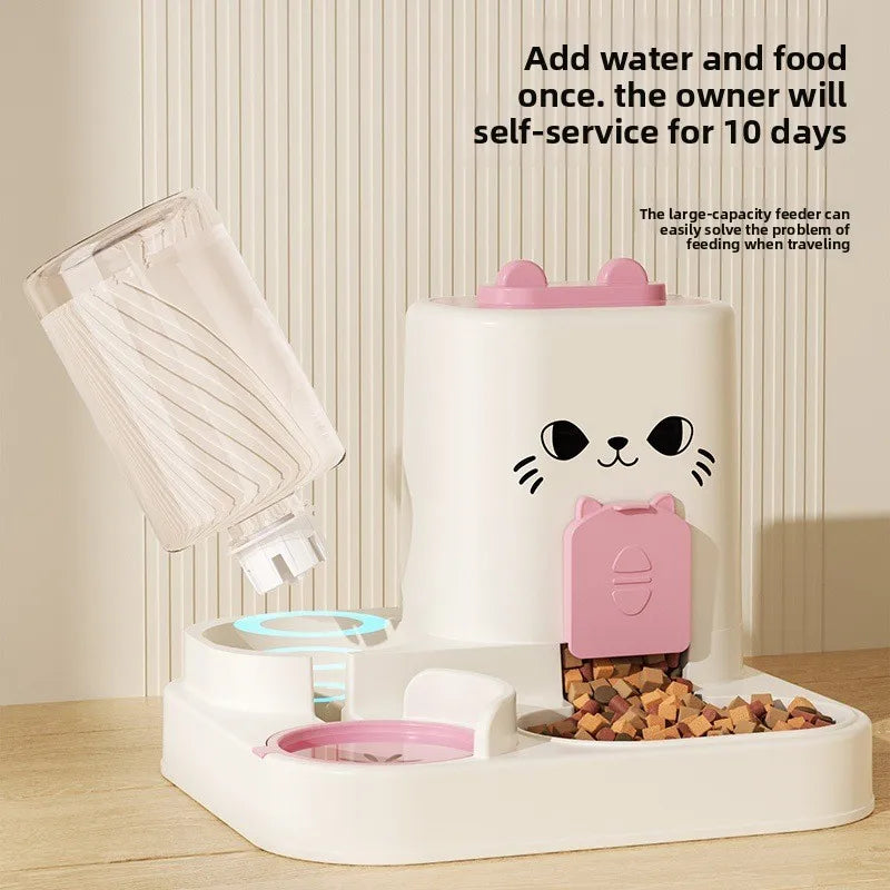Cat feeder, water and food integrated feeder, feeding
