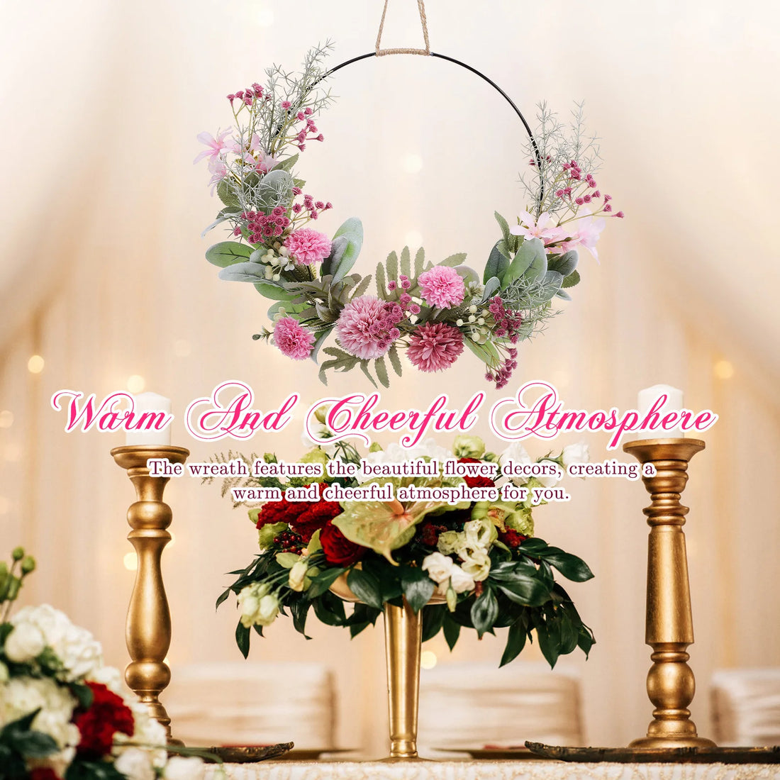 Artificial Garland Wedding Wreath Pendant Door Decor