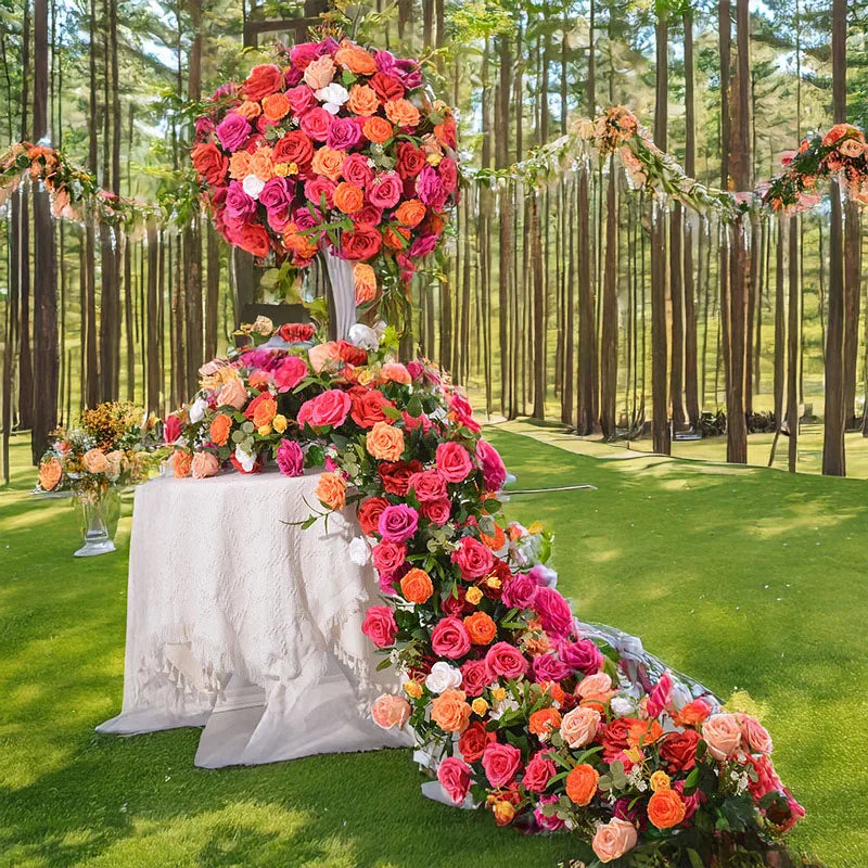 Wedding Decoration Essential 200x40CM Rose Red Orange Flower