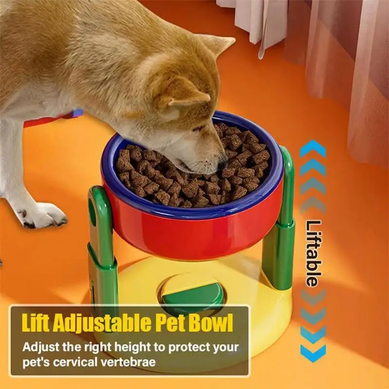 Pet Feeder Slow Feed Bowls Double Bowls Foldable