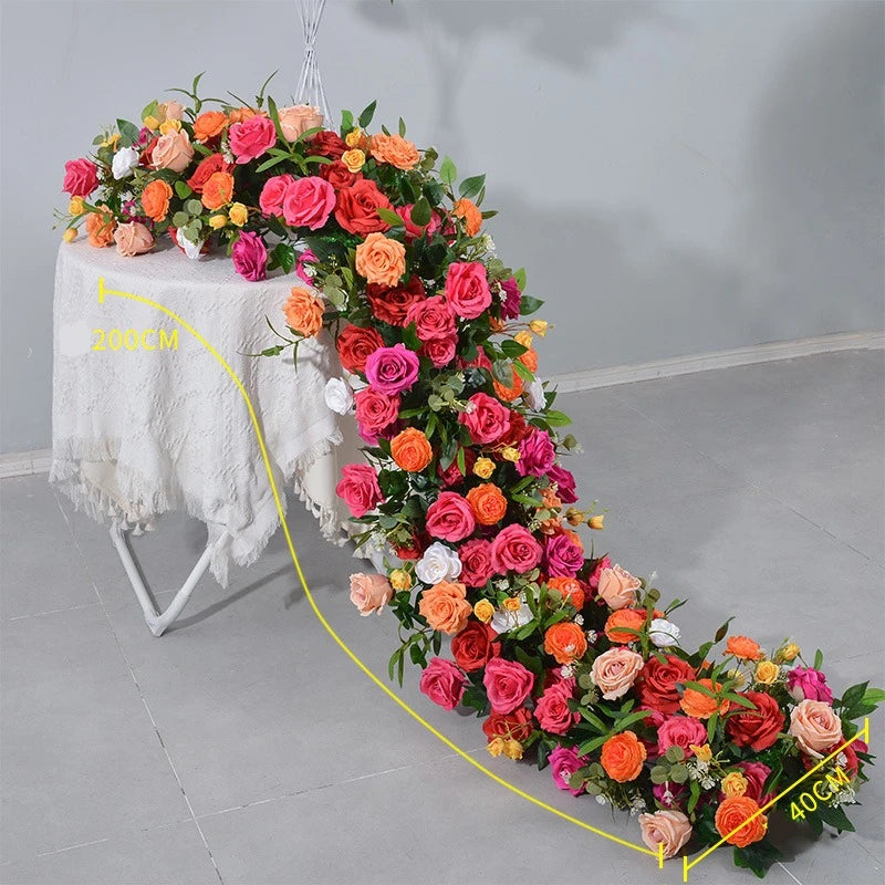 Wedding Decoration Essential 200x40CM Rose Red Orange Flower