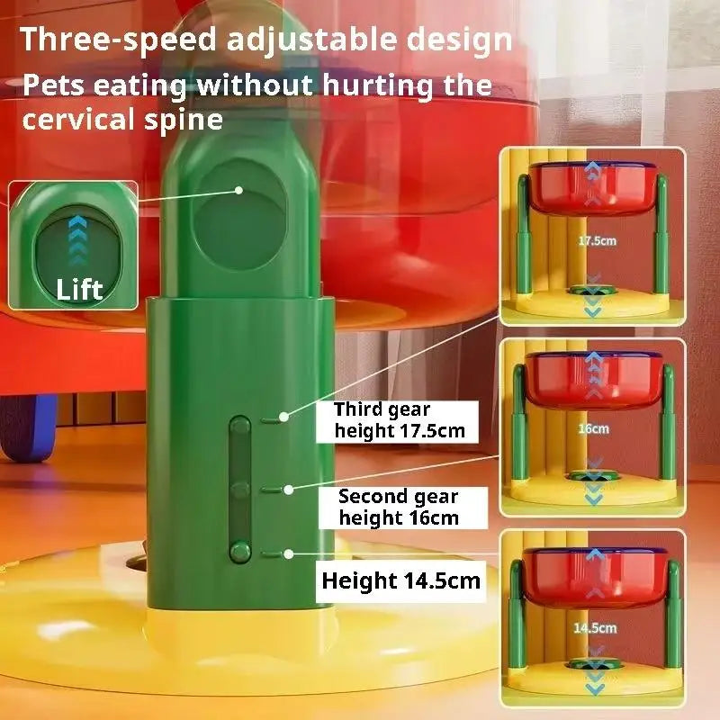 Pet Feeder Slow Feed Bowls Double Bowls Foldable