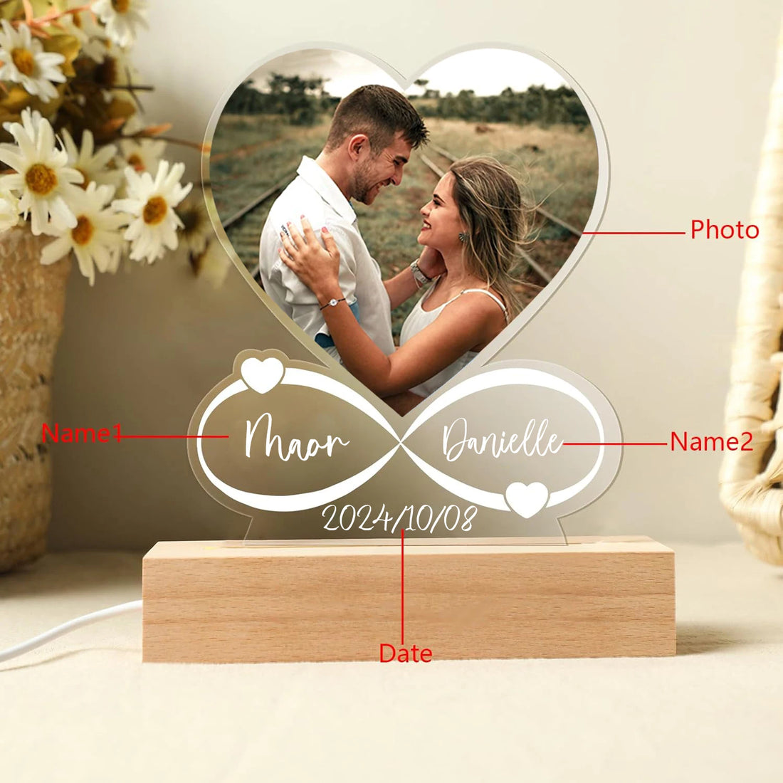 Anniversary Women Men Couples Gifts Custom Photo