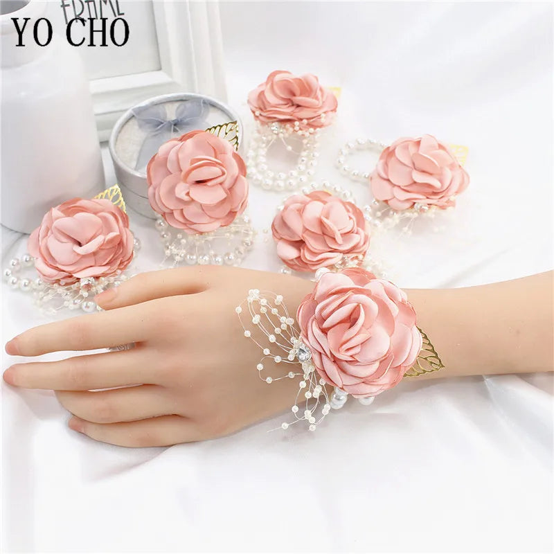 Girls Bridesmaid Wrist Flower Wedding Prom Party