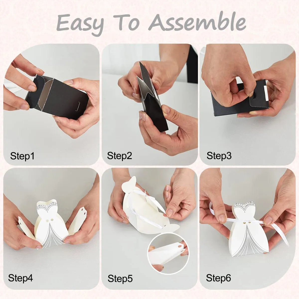 100Pcs Wedding Candy Boxes Groom Bridal Dress Shaped Gifts