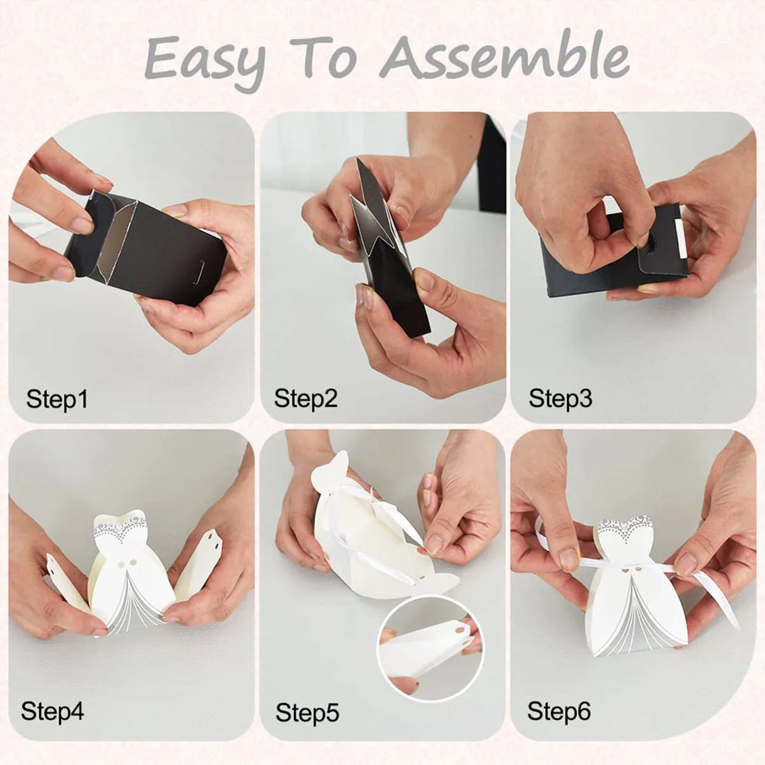 100Pcs Wedding Candy Boxes Groom Bridal Dress Shaped Gifts