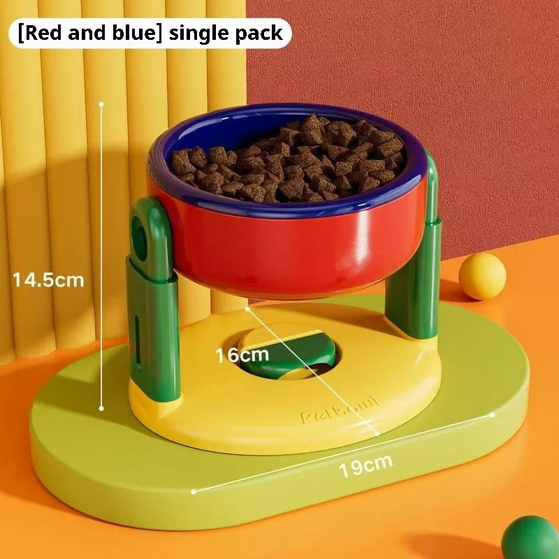 Pet Feeder Slow Feed Bowls Double Bowls Foldable