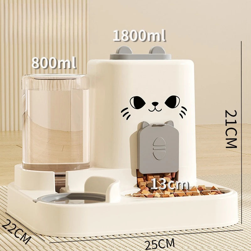Cat feeder, water and food integrated feeder, feeding
