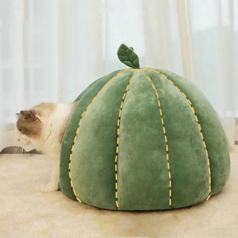 Thickened Pumpkin Cat House for Winter