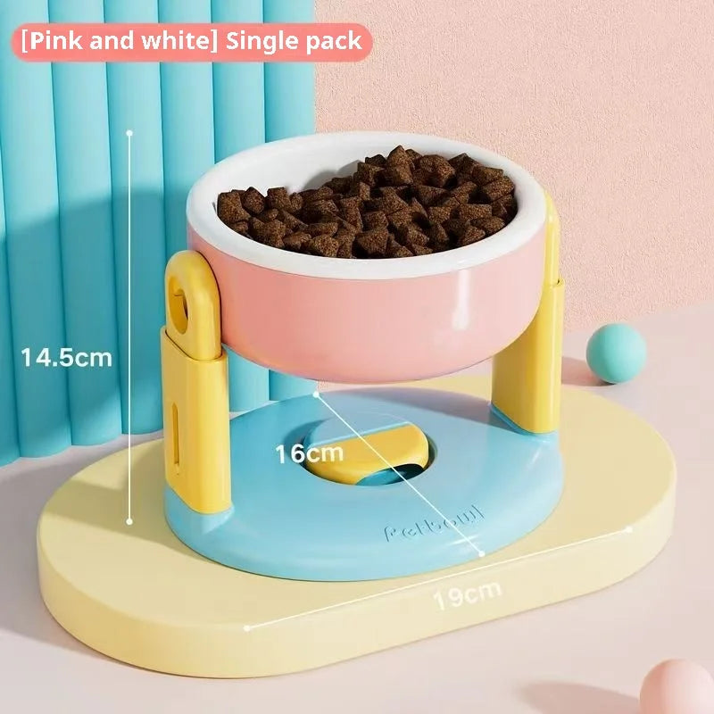 Pet Feeder Slow Feed Bowls Double Bowls Foldable