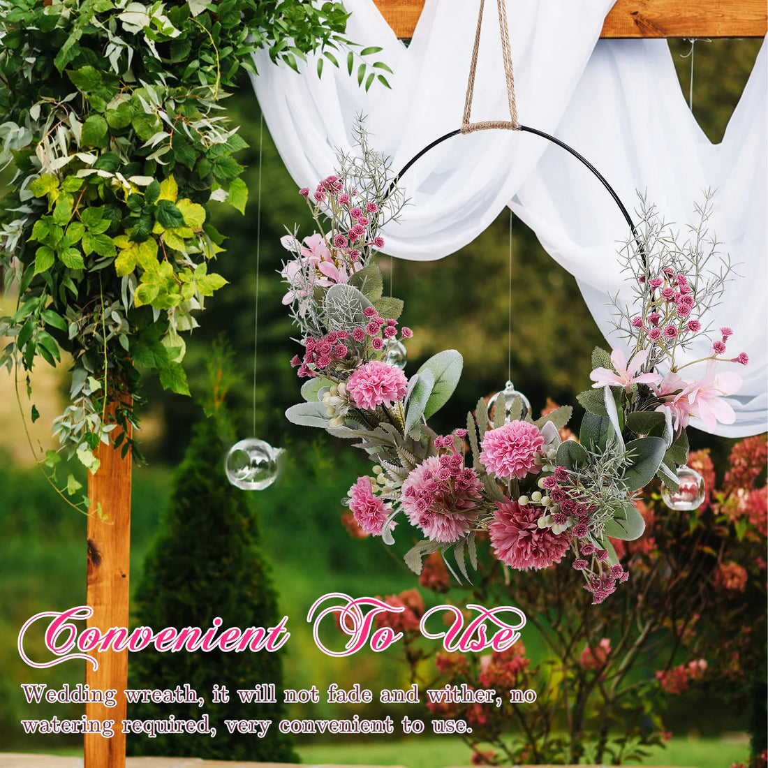 Artificial Garland Wedding Wreath Pendant Door Decor
