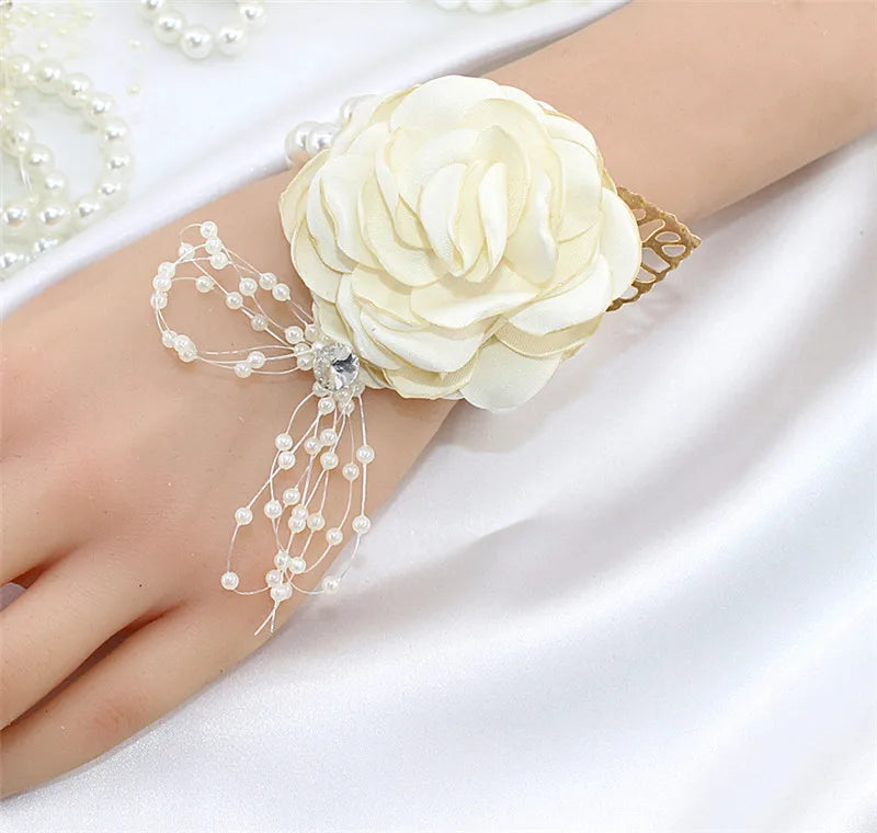 Girls Bridesmaid Wrist Flower Wedding Prom Party