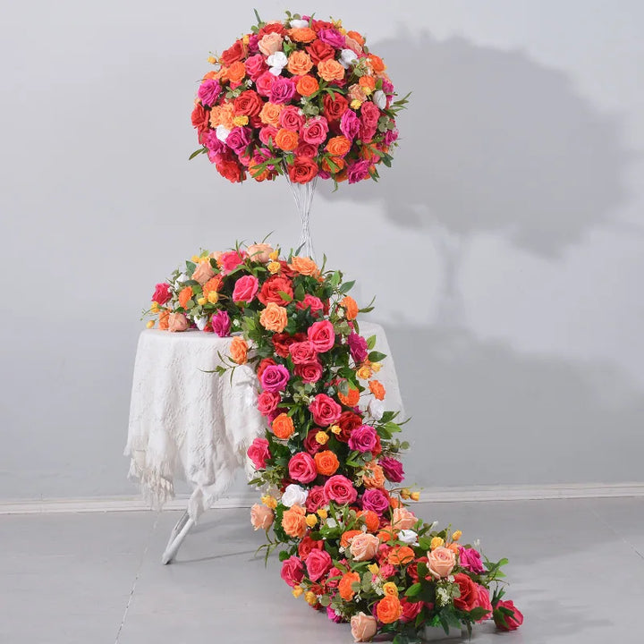 Wedding Decoration Essential 200x40CM Rose Red Orange Flower