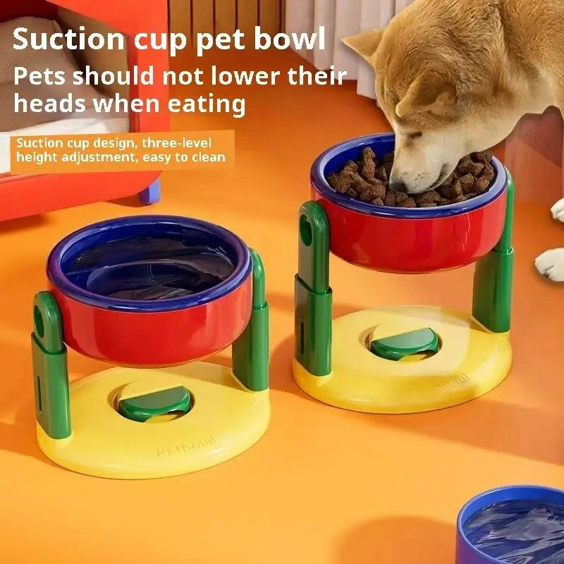 Pet Feeder Slow Feed Bowls Double Bowls Foldable