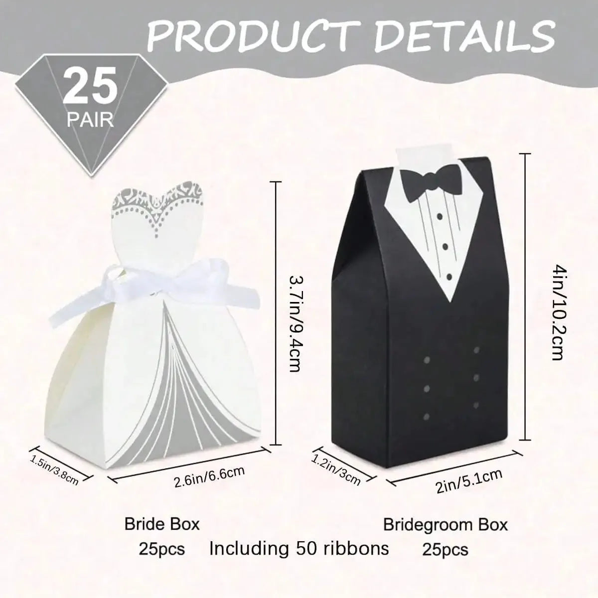 50pcs Wedding Favor Boxes Small Wedding Party Favor