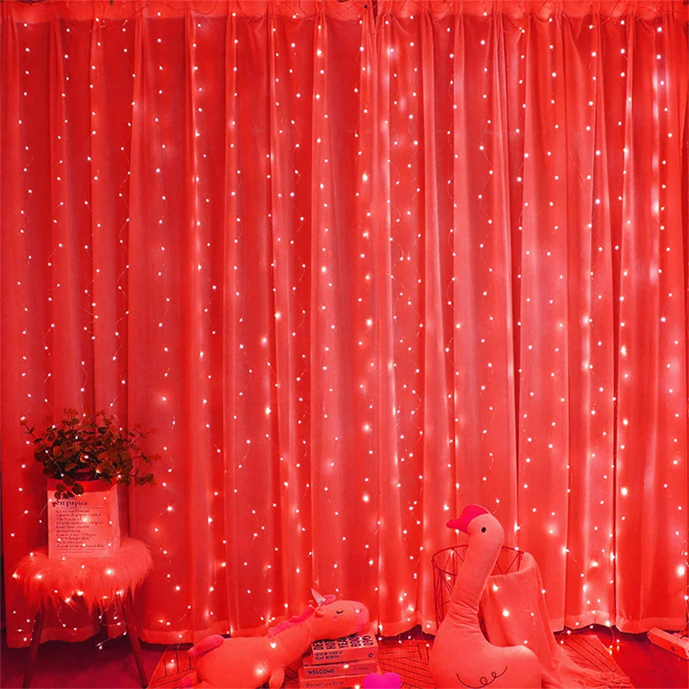 USB Curtain Garland with 8 Modes for New Year Gift