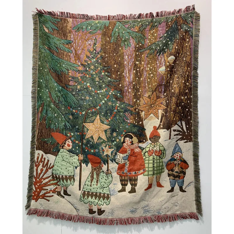 New Years Gifts Blanket Nutcracker Christmas Tree