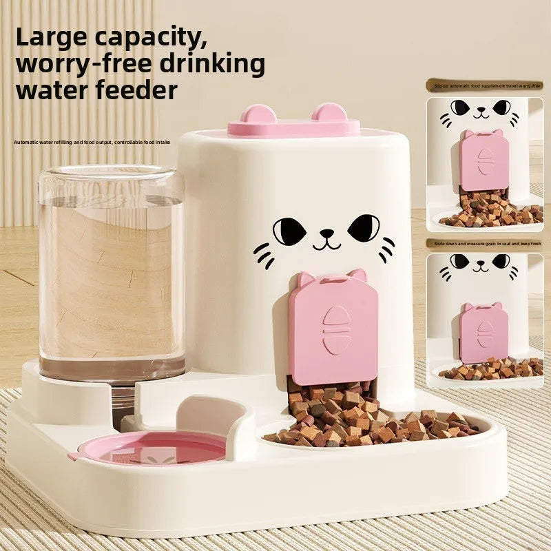 Cat feeder, water and food integrated feeder, feeding