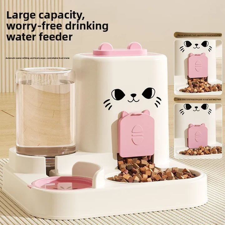 Cat feeder, water and food integrated feeder, feeding