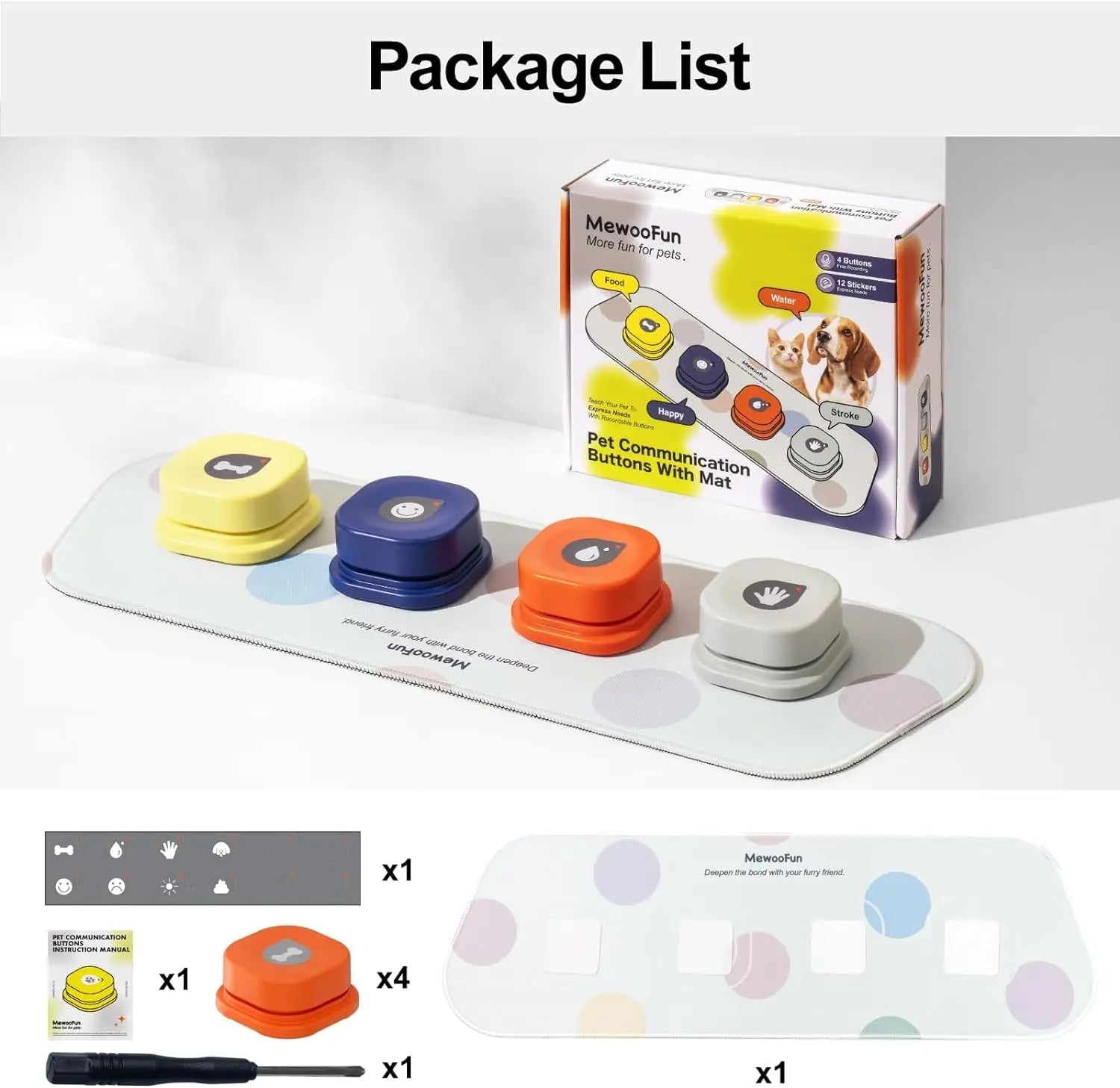 Mewoofun Voice Recording Button Pet Toys