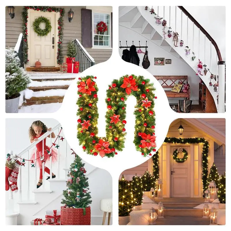 Artificial Christmas Garland with LED Lights