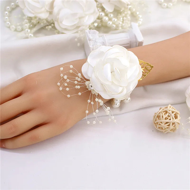 Girls Bridesmaid Wrist Flower Wedding Prom Party