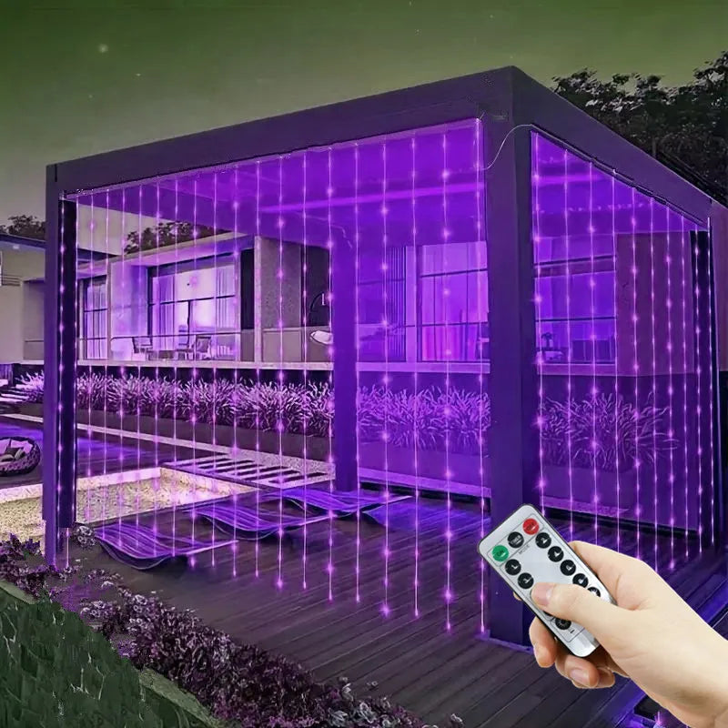 USB Curtain Garland with 8 Modes for New Year Gift