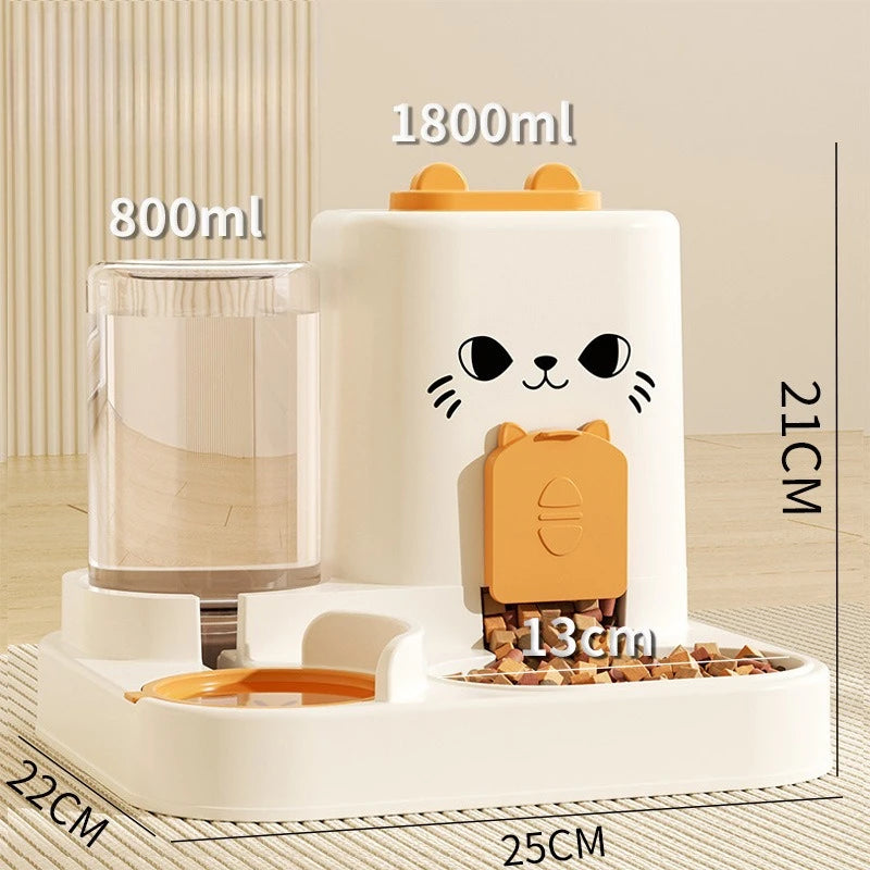 Cat feeder, water and food integrated feeder, feeding