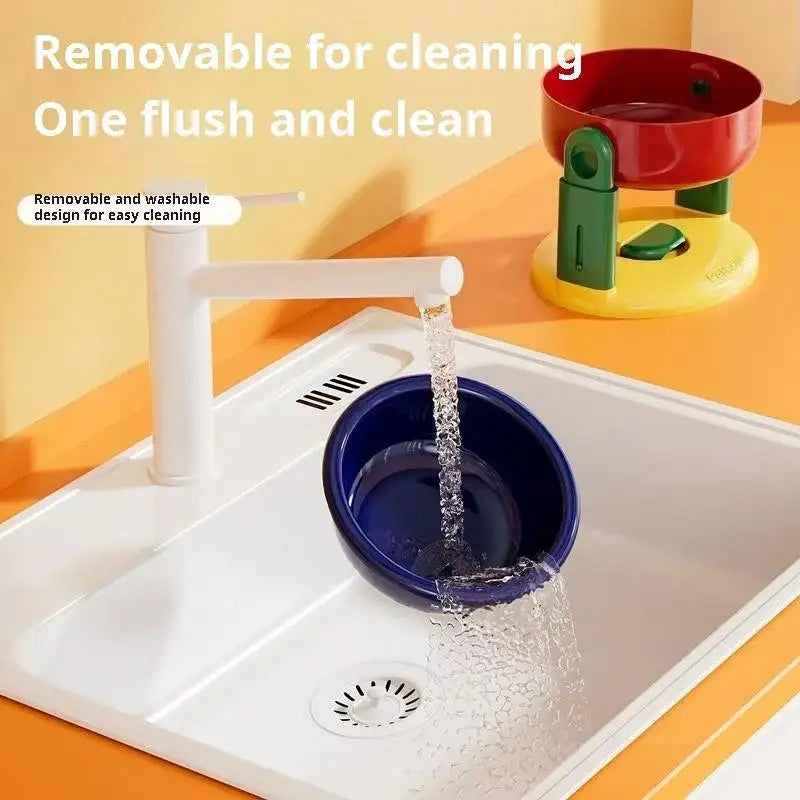 Pet Feeder Slow Feed Bowls Double Bowls Foldable