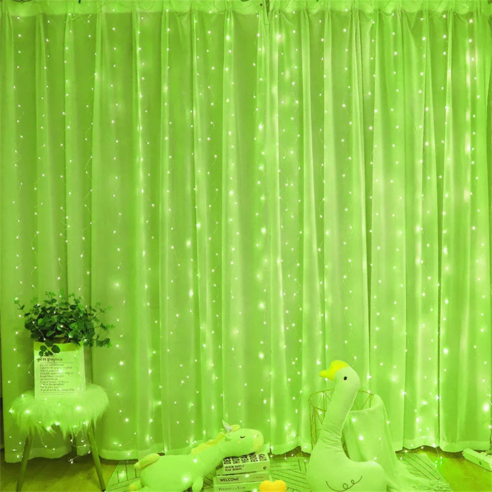 USB Curtain Garland with 8 Modes for New Year Gift