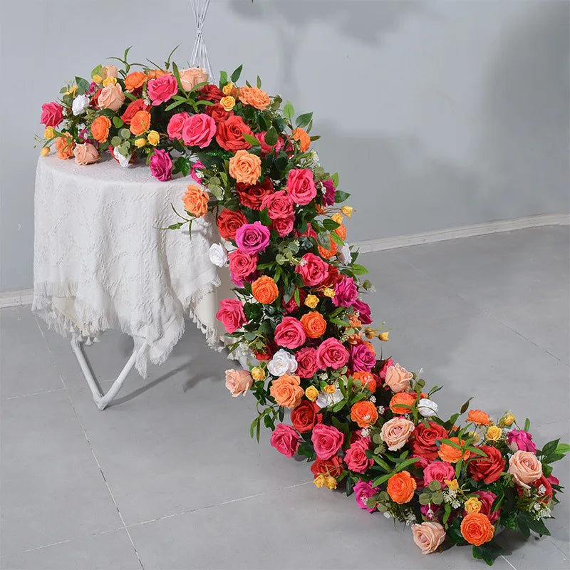 Wedding Decoration Essential 200x40CM Rose Red Orange Flower