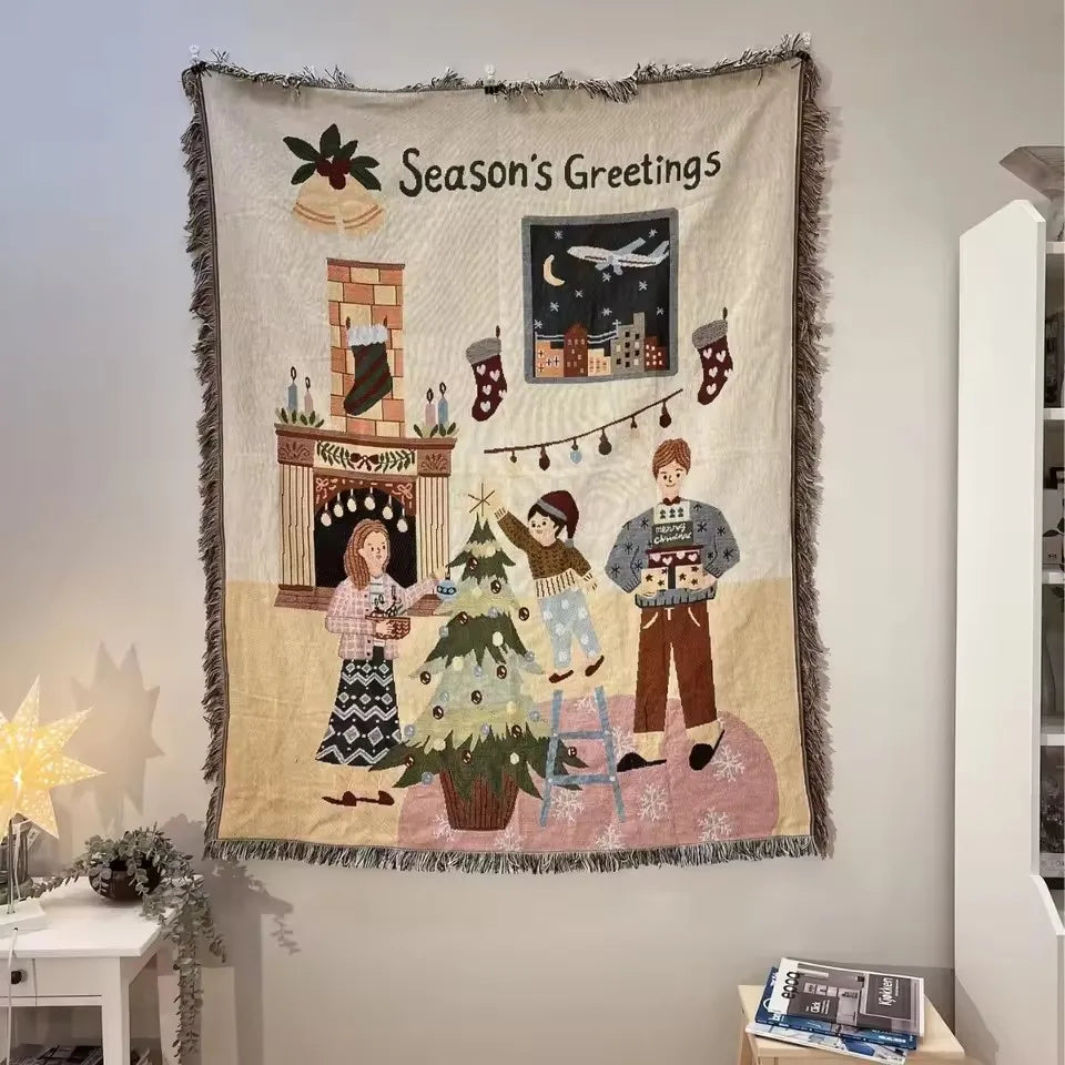 New Years Gifts Blanket Nutcracker Christmas Tree