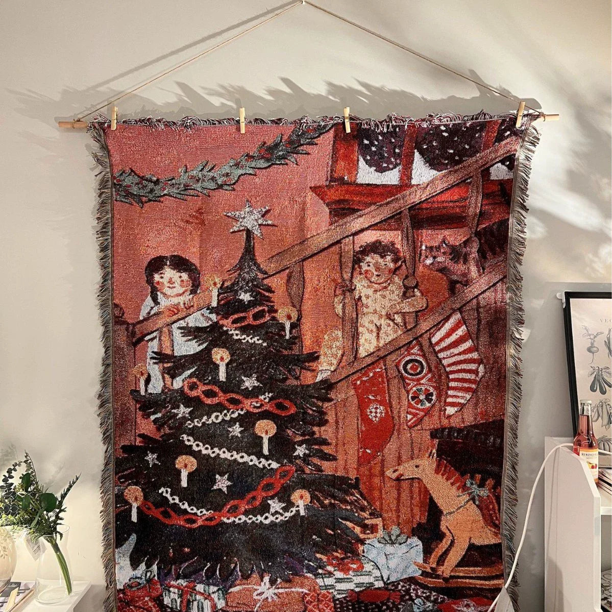 New Years Gifts Blanket Nutcracker Christmas Tree