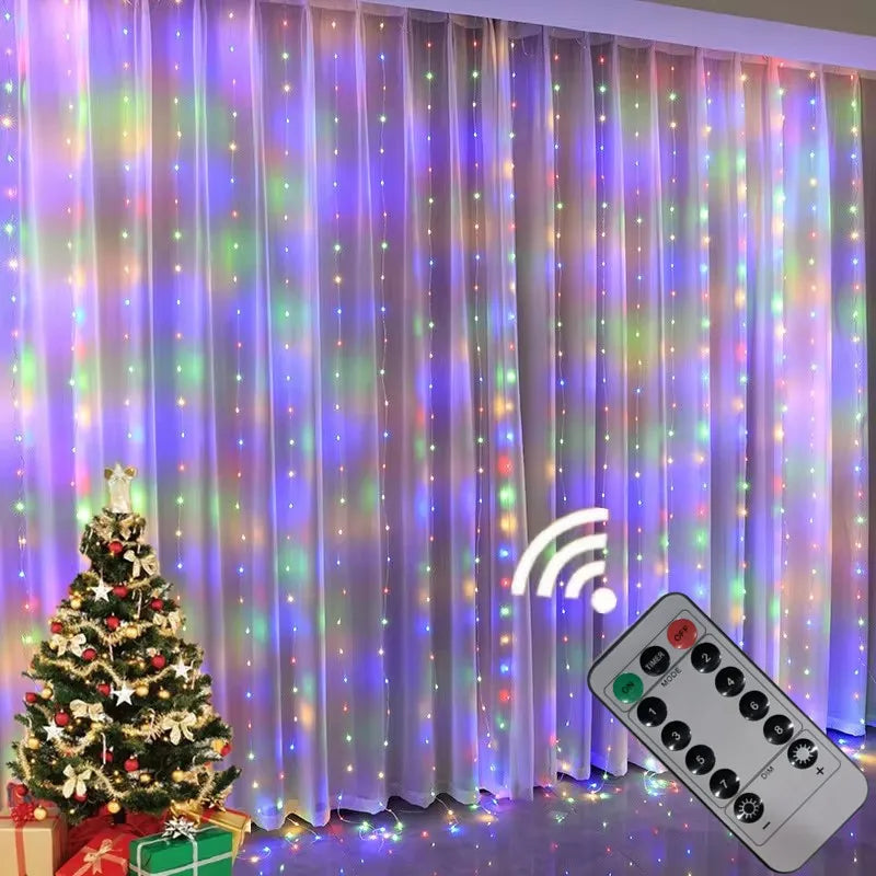 USB Curtain Garland with 8 Modes for New Year Gift