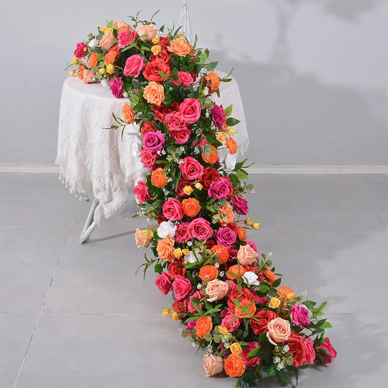 Wedding Decoration Essential 200x40CM Rose Red Orange Flower